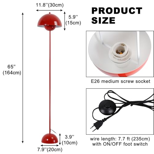 Mid Century Modern Metal Bud Floor Lamp for Home and Office