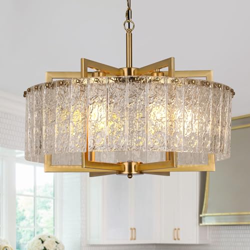 Gold Crystal Chandeliers for Dining Room (6 Count)