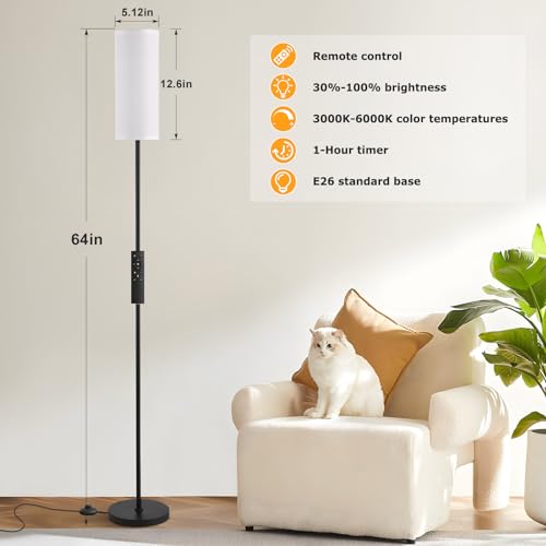64" Modern Floor Lamp with Remote Control