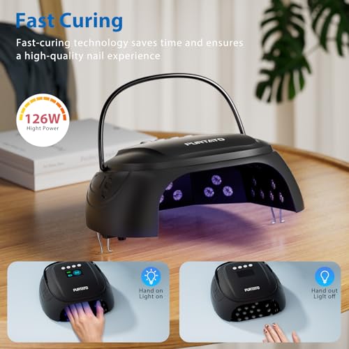 126W Cordless Rechargeable UV LED Nail Lamp with Large Space