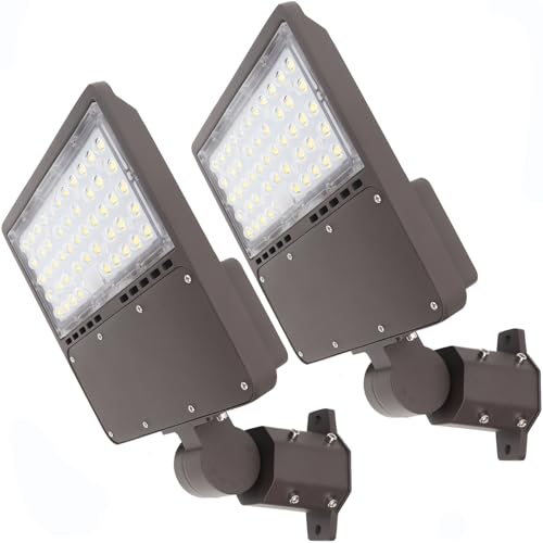 2PACK 100W LED Parking Lot Light with Dusk to Dawn Photocell (2 Count)