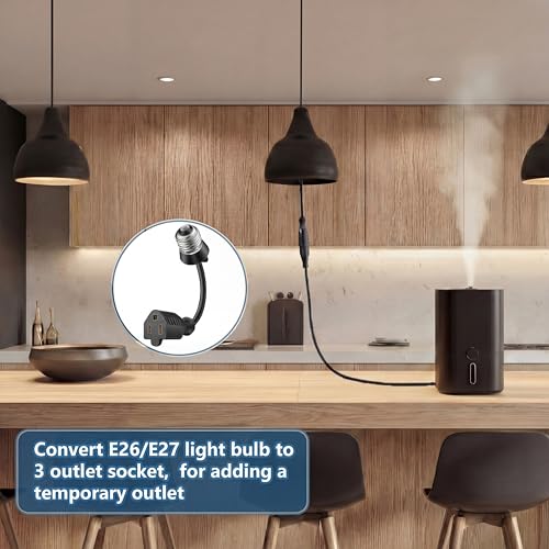 1 Pcs 3 Outlet Light Socket Adapter