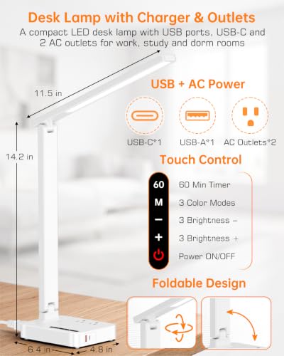 LED Desk Lamp for Dorm Office