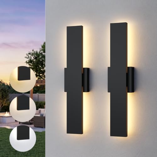 2 Pack 15.7in LED Outdoor Wall Lights Dimmable (15.7in)