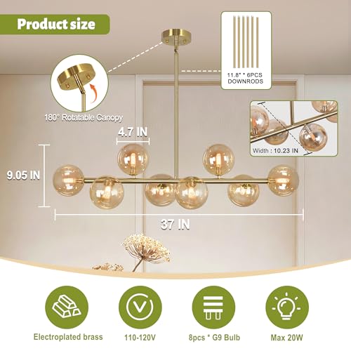 Gold Linear Chandelier
