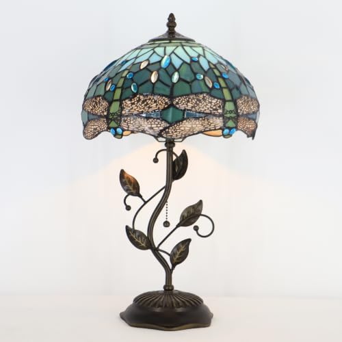 Tiffany Lamp Stained Glass Table Bedside Reading Light W12H19 inch