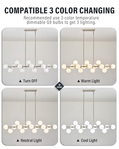 55" Long Chandeliers for Dining Room Kitchen Island