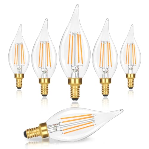4W 460LM Dimmable E12 LED Candelabra Bulbs (6 Count)