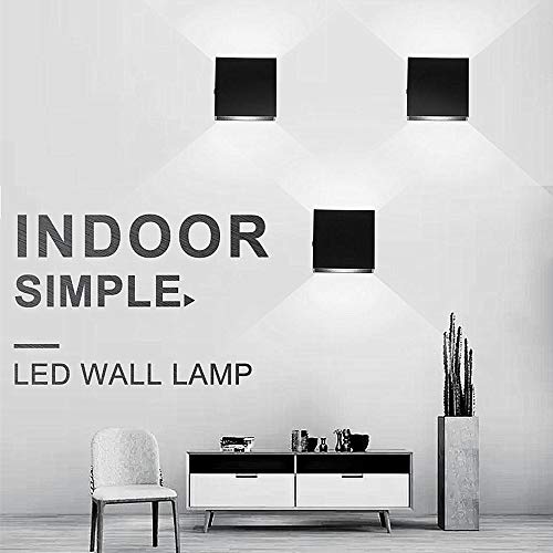 Small Black Up Down Hallway Wall Sconce Light Fixture Cool White