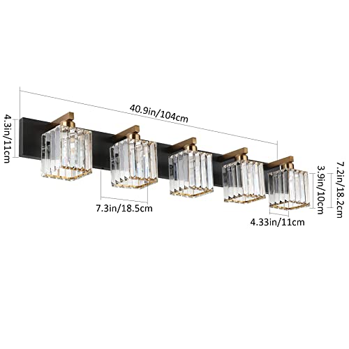 Modern Vanity Light Bathroom Lighting Fixtures 5 Light Crystal Bathroom Vanity Light Fixtures