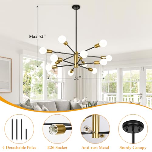 12 Light Modern Chandelier for Dining Room