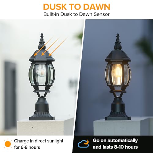 Solar Post Light With Pier Mount Base