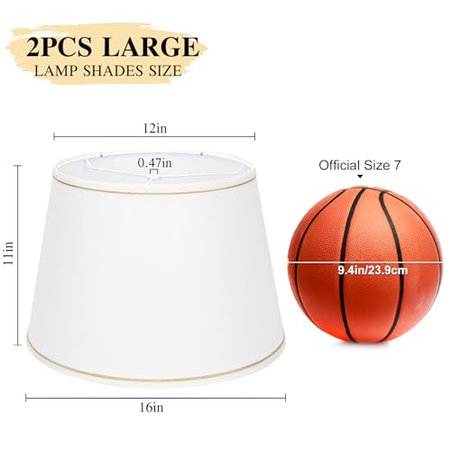 Large White Lamp Shades Set of 2 (2 Count)