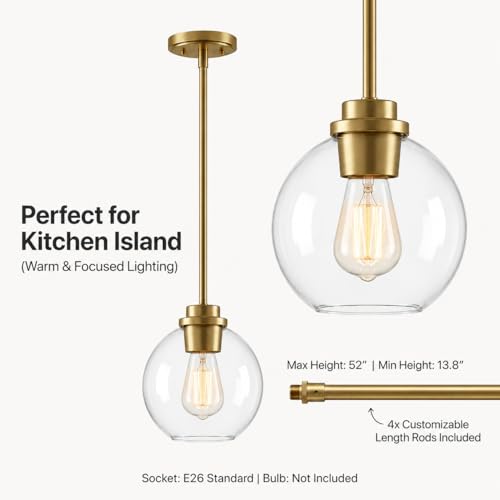 Gold Globe Pendant Light (2 Count)
