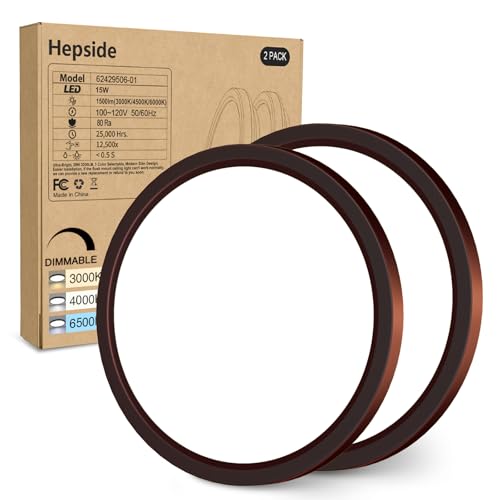 2Pack Dimmable Flush Mount Ceiling Light Fixture Oil Rubbed Bronze (2 Count)