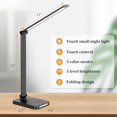 LED Desk Lamp with USB Ports