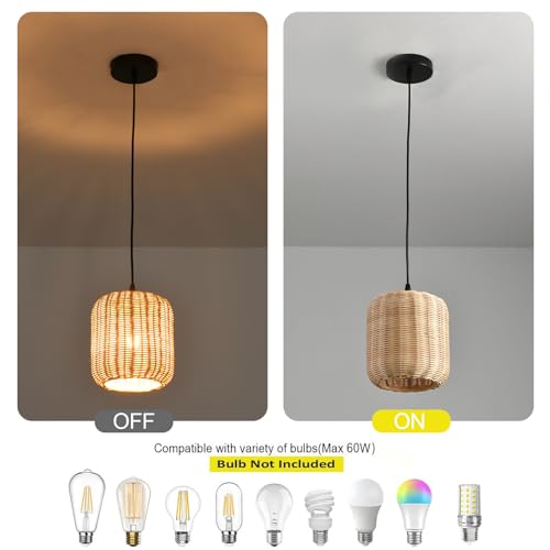 3 Pack Rattan Pendant Light (3 Count)