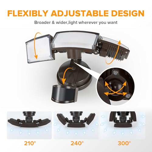 72W 7500LM LED Security Lights Motion Sensor Light Outdoor