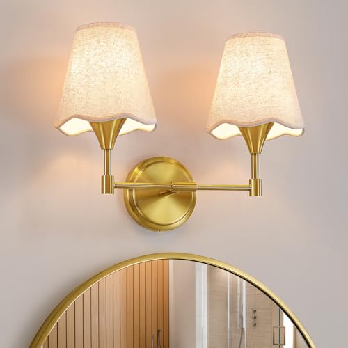 Gold Bathroom Vanity Light Fixtures (Brushed Gold / 2 LIGHT)