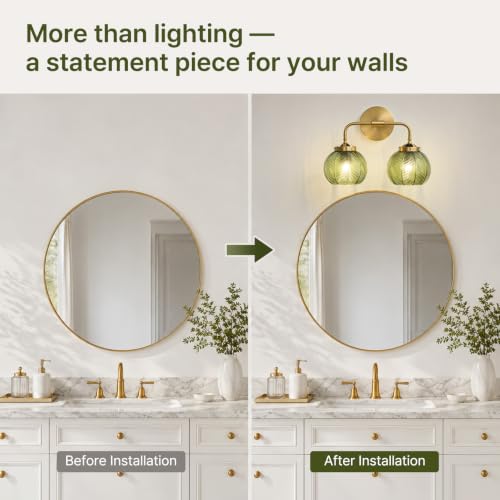 Vintage Bathroom Vanity Light Fixtures (Gold / 2-Light)