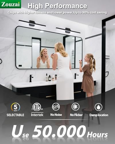 24 inch Modern Bathroom Vanity Lighting Fixtures Over Mirror