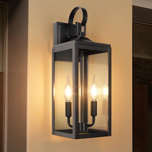 17.6" Black Outdoor Wall Light Fixture