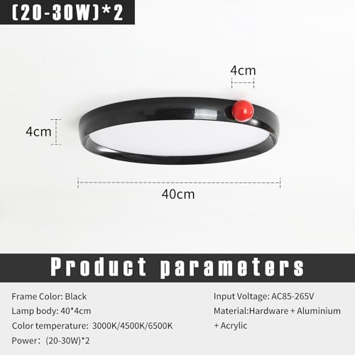 Black Round Flat Panel Light
