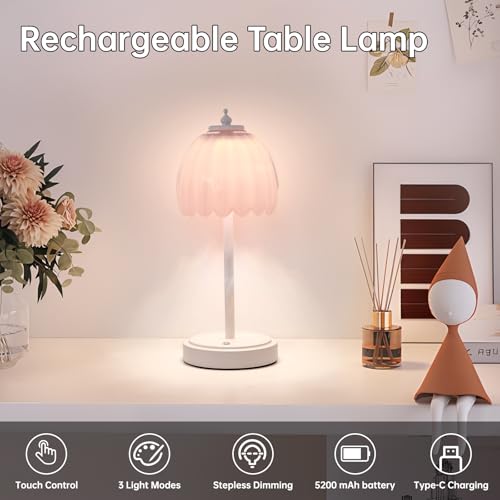 Rechargeable Table Lamp with 5200mAh Battery & Touch Control