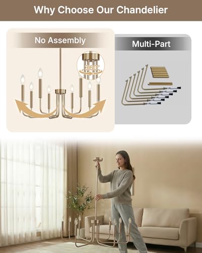 8 Light Champagne Bronze Chandelier