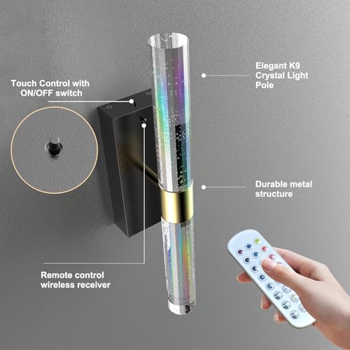 Crystal Battery Operated Wall Sconce