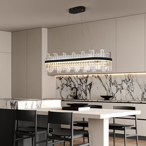 Black Led Modern Crystal Chandelier