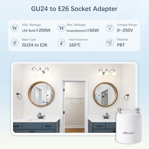 GU24 to E26 Adapter (2 Count)