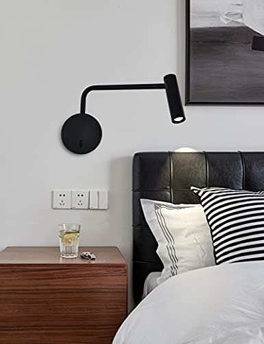Wall Mounted Reading Light for Bedroom LED Hardwired Sconce with Switch on