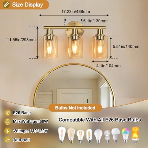 3 Light Bathroom Light Fixtures
