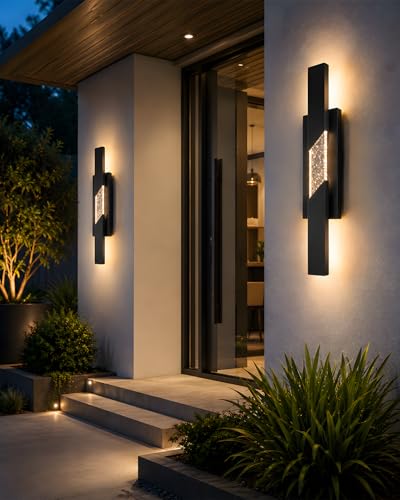 Modern LED Outdoor Wall Sconce (Black / 23.62 inch, 1 Pack)
