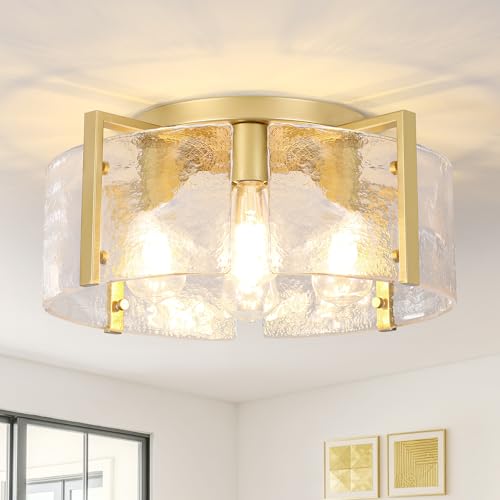 Gold 4 Light Semi Flush Mount Ceiling Light