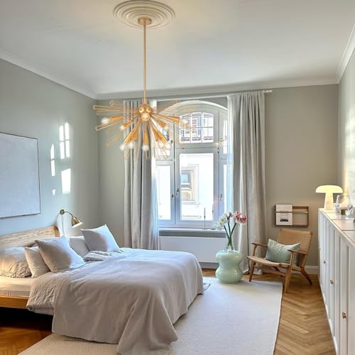 10 Light Gold Sputnik Chandeliers