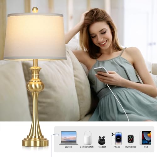 28.75" Gold Table Lamps Modern 3
