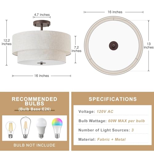 Semi Flush Mount Ceiling Light