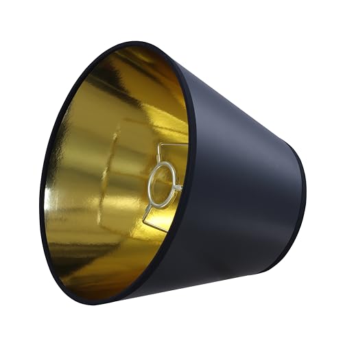 56052 Empire Uno Lamp Shade in Black with Gold Inside Washi Paper