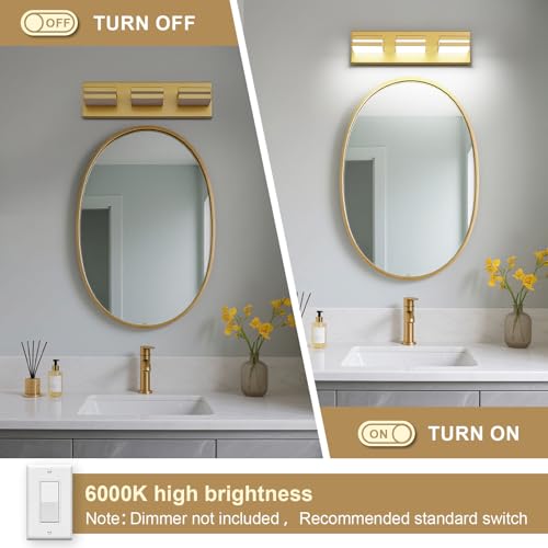Modern LED Small Gold Acrylic Bathroom Lights Fixtures 3