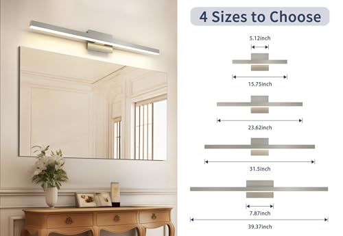 Brushed Nickel Bathroom Vanity Light Fixture Over Mirror