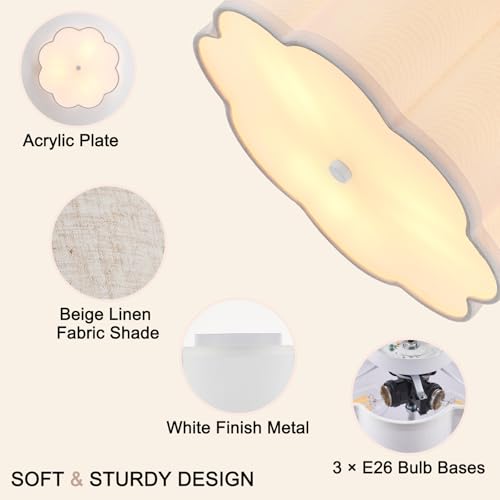 13" Modern White Semi Flush Mount Ceiling Light Fixture