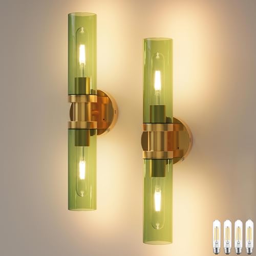 Gold Wireless Battery Operated Wall Sconce with Remote Control (2 Count)