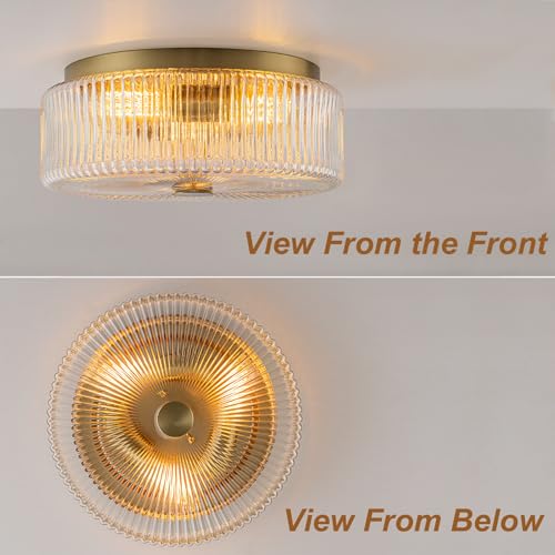 13.9 Inch Gold Flush Mount Ceiling Light