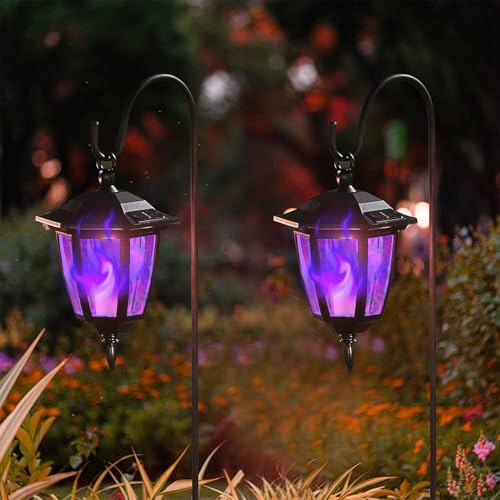2 Pack Solar Halloween Flame Hanging Lights Outdoor (4 Count)