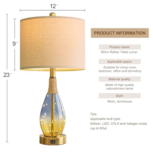 23" Table Lamps for Living Room Set of 2