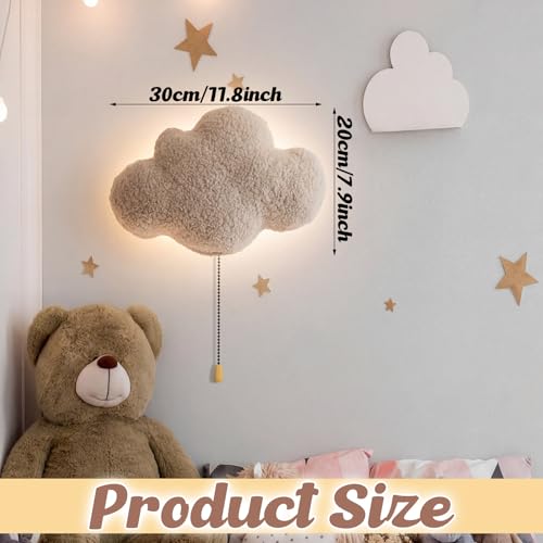 Fluffy Clouds Night Light Wall Lamp Sleeping Nursery Lighting