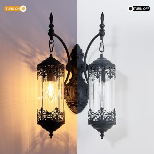 Antique Gothic Glass Wall Sconce for Bedroom