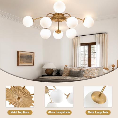 8 Light Milk Glass Pendant Light